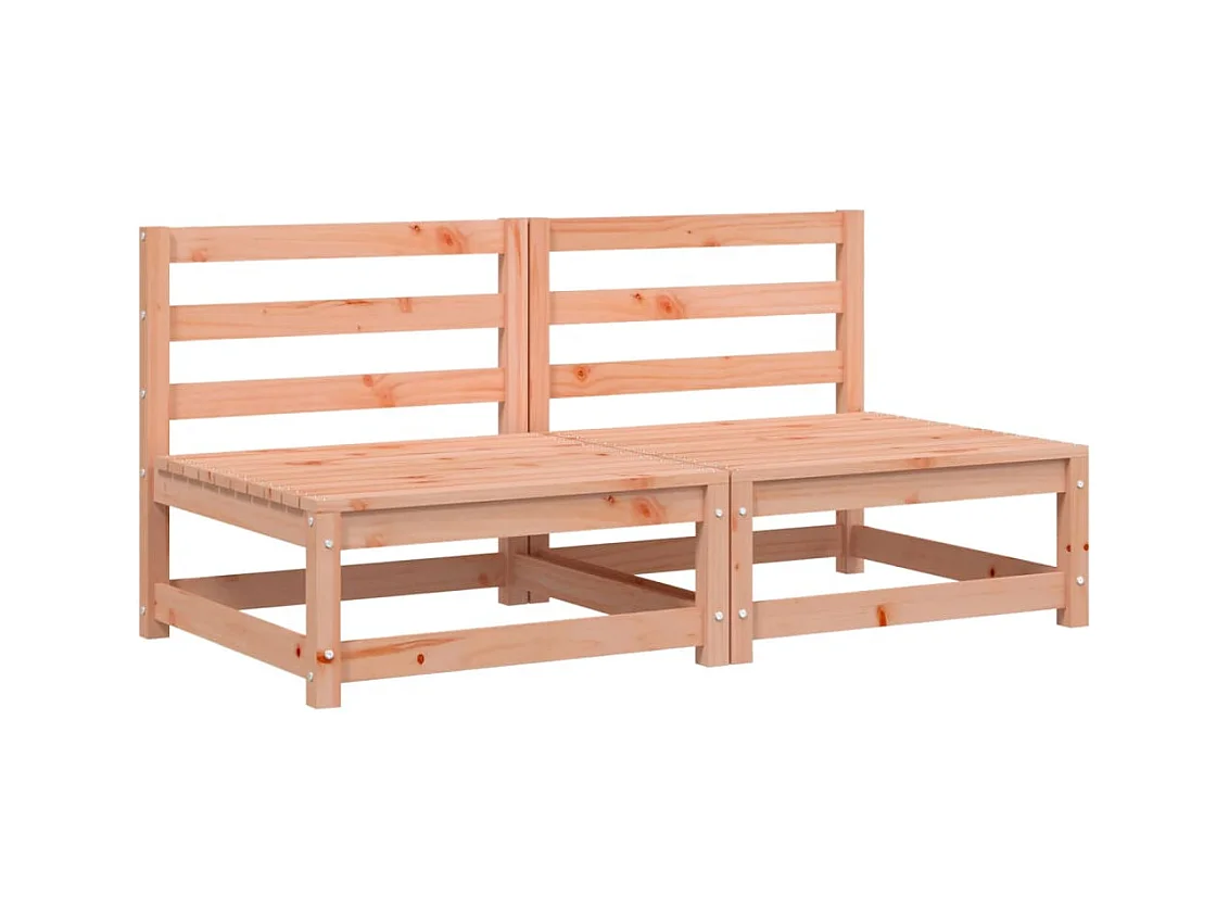 Sofás jardín sin reposabrazos 2 uds madera Douglas 70x70x67 cm ES181653
