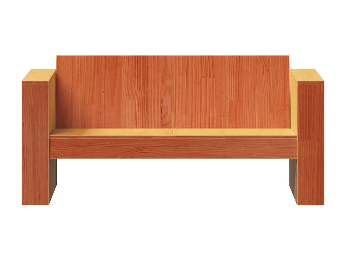 Canapé de jardin 2 places cire marron bois pin massif FR876466