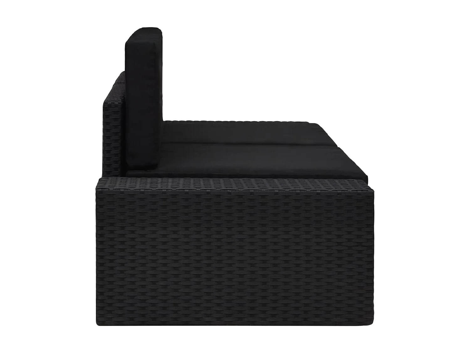 Canapé sectionnel 2 places Résine tressée Noir FR20894