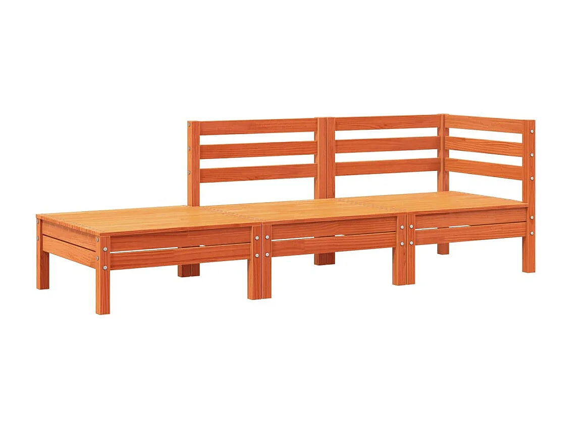 Canapé de jardin avec coussins et repose-pied bois pin massif FR40968