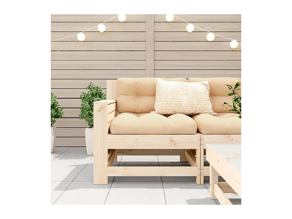 Canapé de jardin accoudoir 69x62x70,5 cm bois massif de pin FR722291