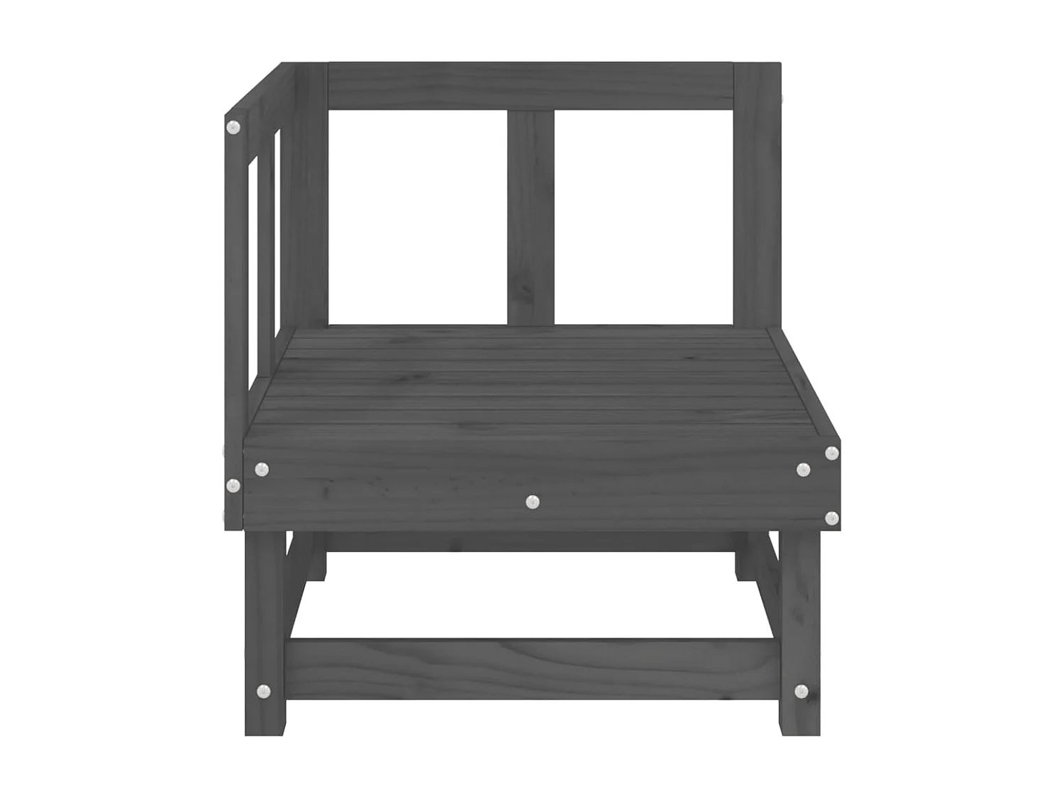 Canapé d'angle de jardin gris bois de pin massif FR68234