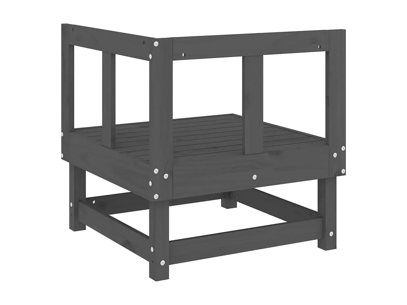 Canapé d'angle de jardin gris bois de pin massif FR68234