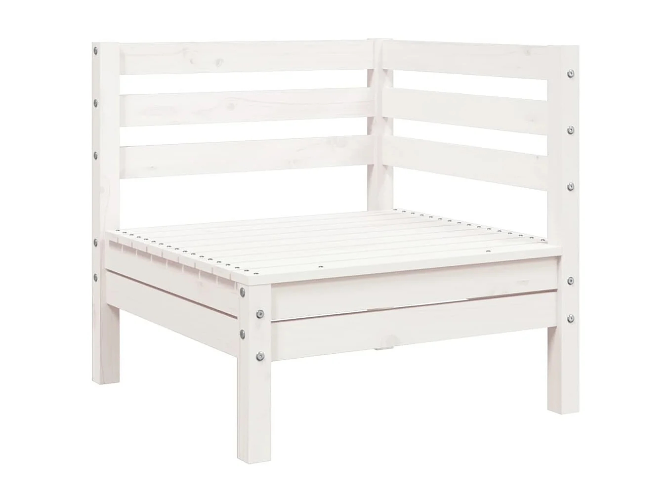 Canapé de jardin 3 places et repose-pied blanc bois pin massif FR89614