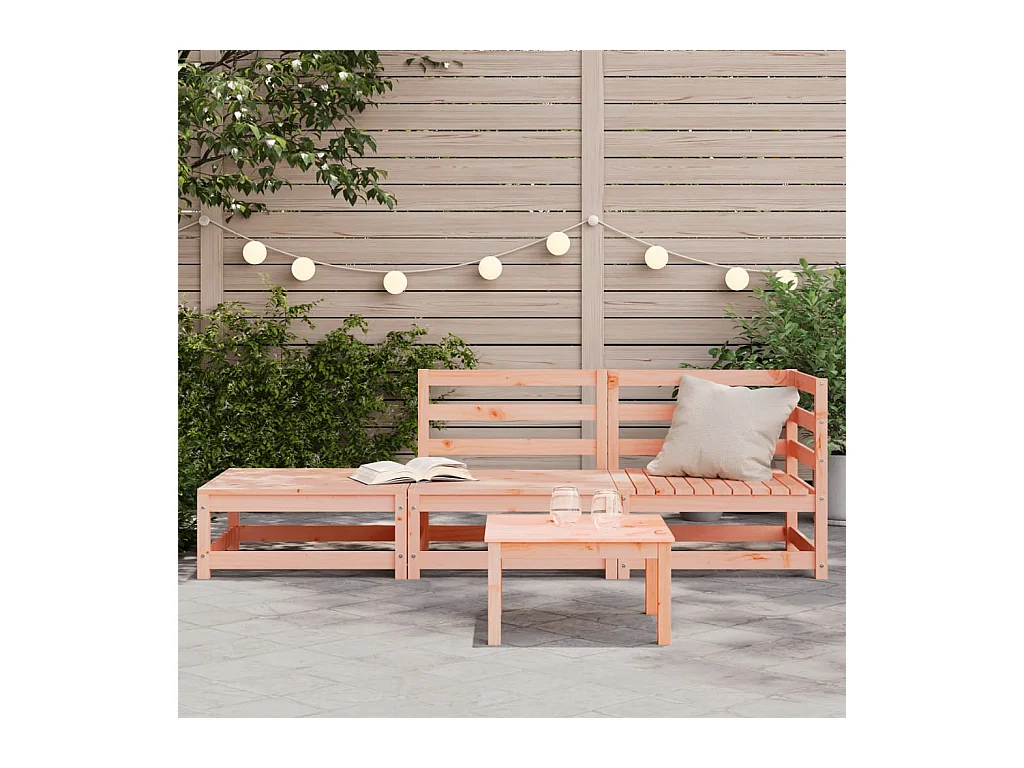 Canapé de jardin avec repose-pieds 2 places bois massif douglas FR32720