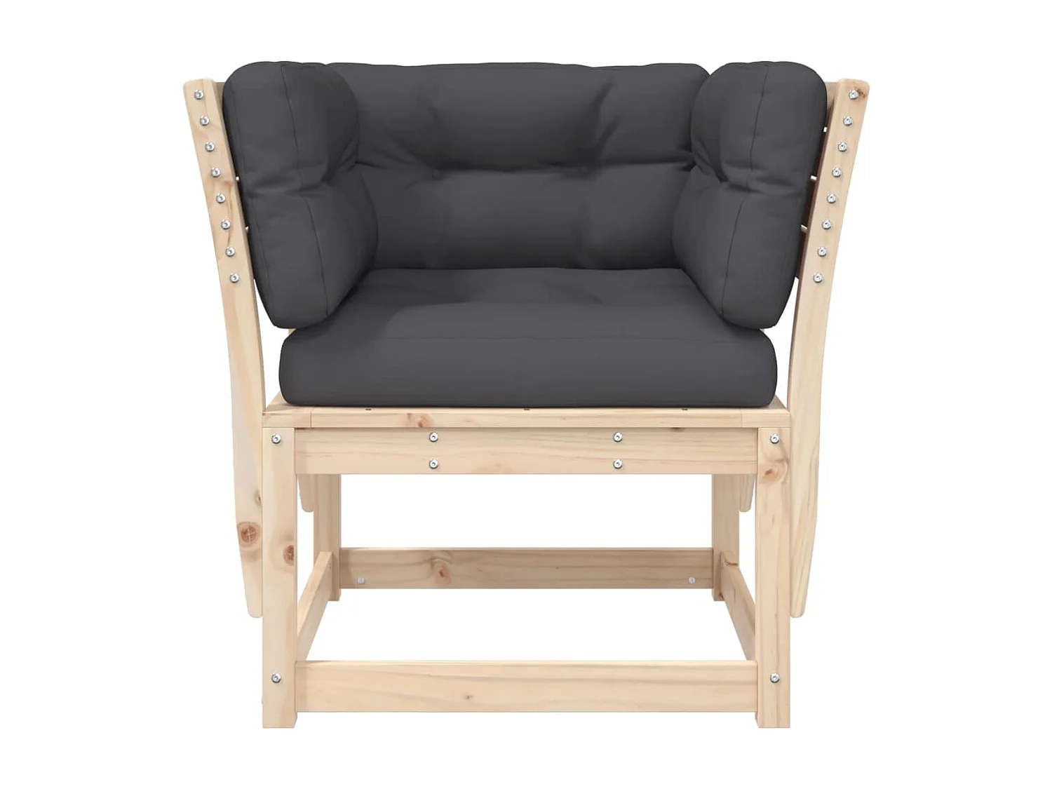 Canapé de jardin accoudoirs avec coussins bois massif de pin FR462066