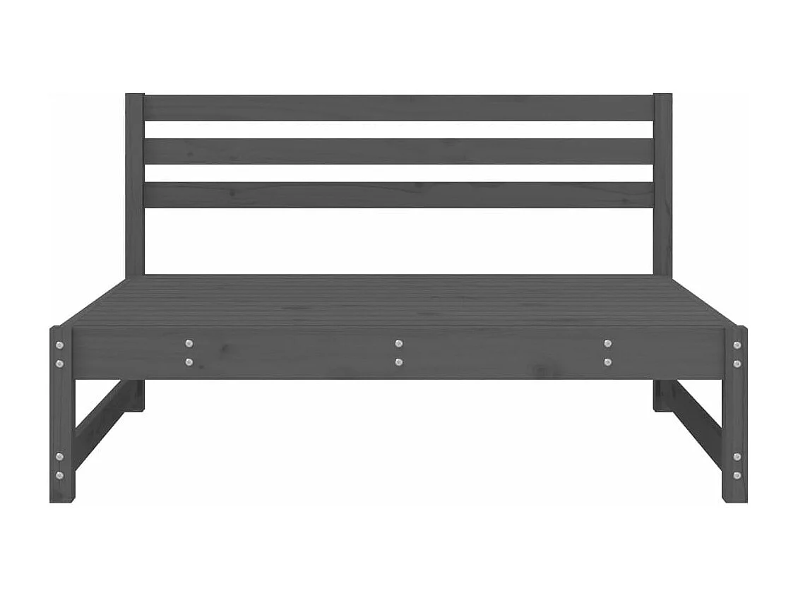 Sofá central de jardín madera maciza de pino gris 120x80 cm ES708019