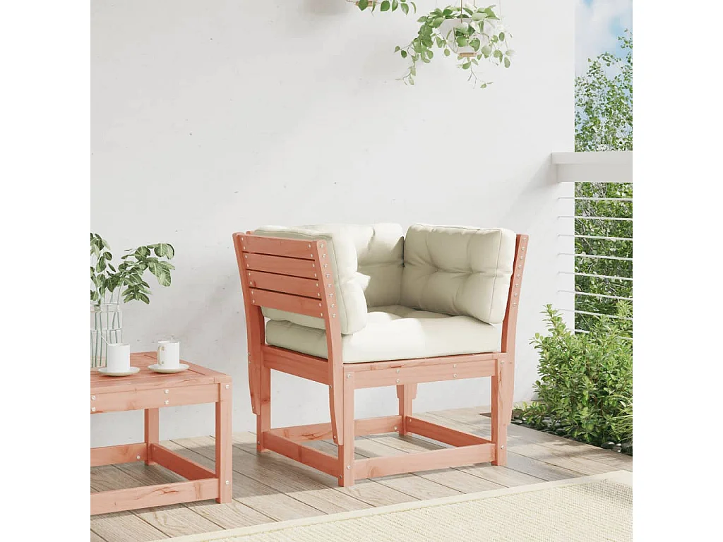 Canapé de jardin accoudoirs avec coussins bois massif douglas FR365493