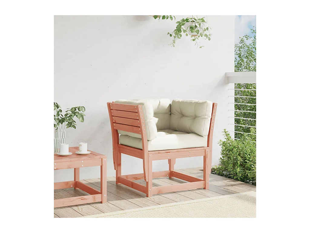 Canapé de jardin accoudoirs avec coussins bois massif douglas FR365493