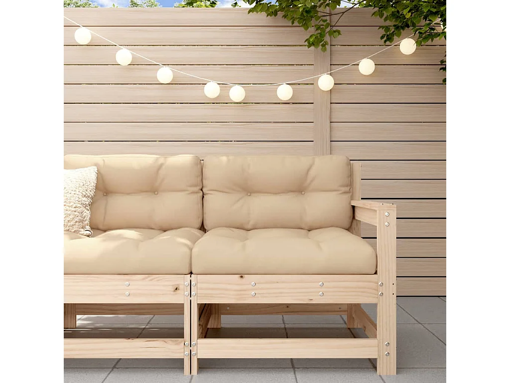 Canapé d'angle de jardin bois de pin massif FR89960