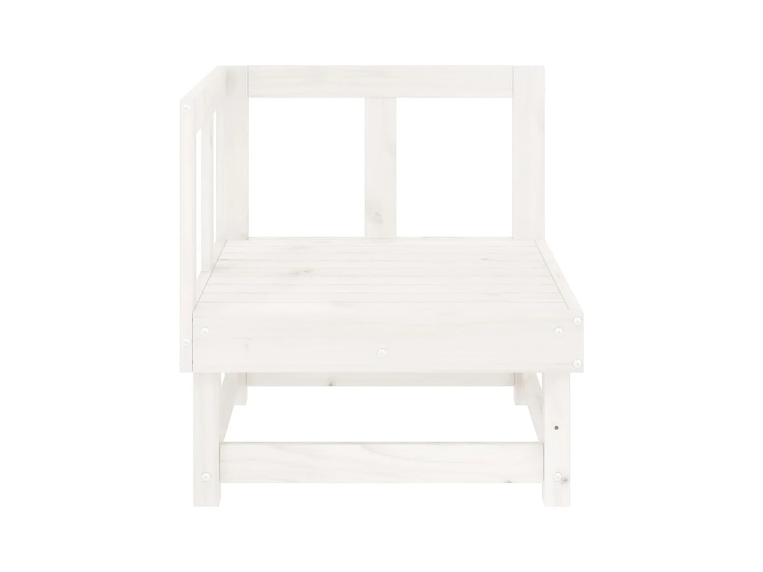 Canapé d'angle de jardin blanc bois de pin massif FR14705