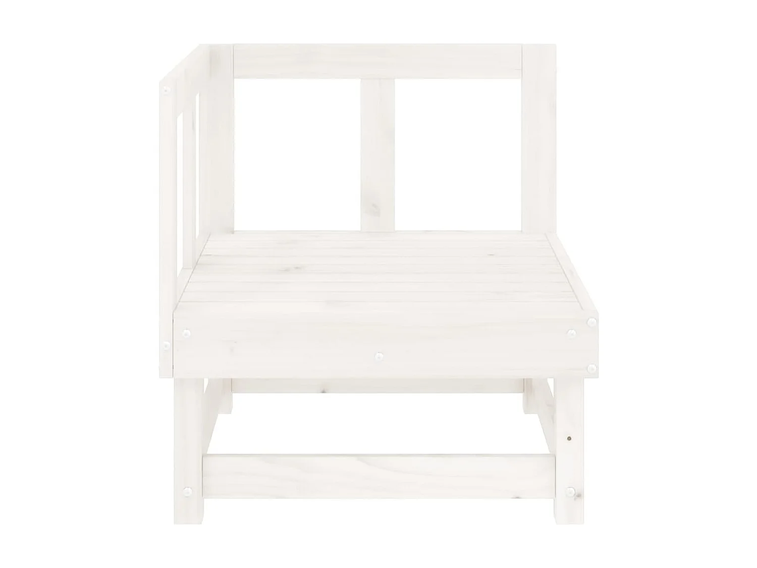 Canapé d'angle de jardin blanc bois de pin massif FR14705