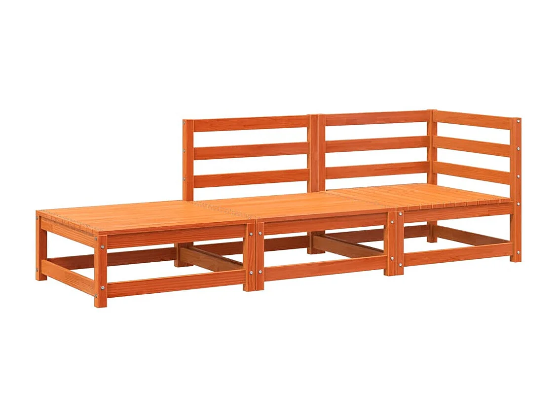 Canapé de jardin repose-pieds 2 places bois massif de pin FR10992