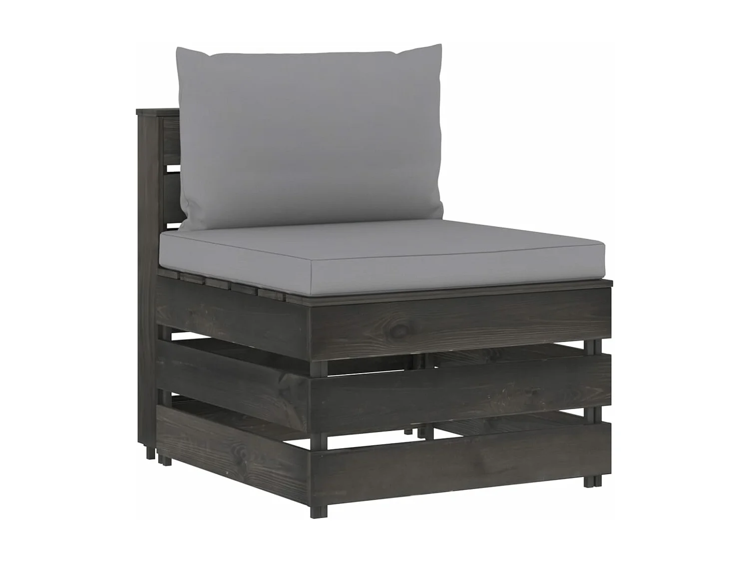 Canapé central sectionnel avec coussins Bois imprégné de gris FR97203