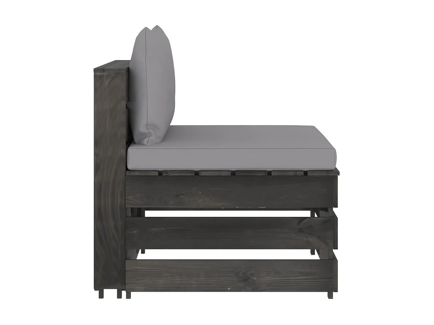 Canapé central sectionnel avec coussins Bois imprégné de gris FR97203