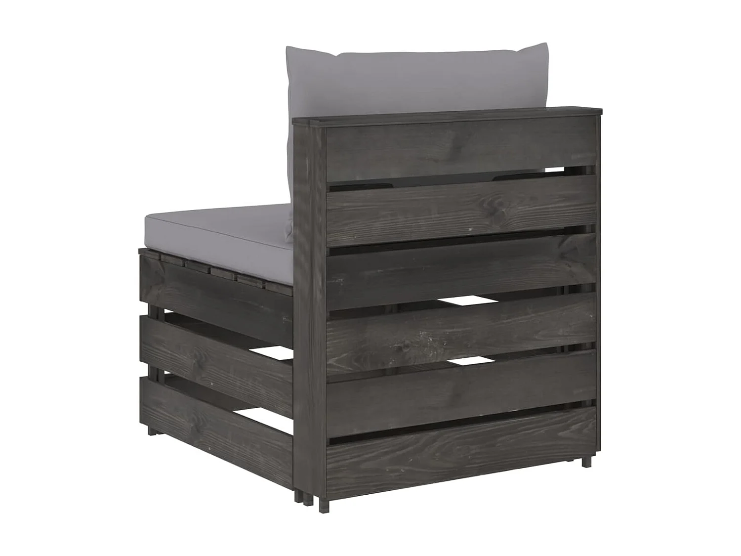 Canapé central sectionnel avec coussins Bois imprégné de gris FR97203