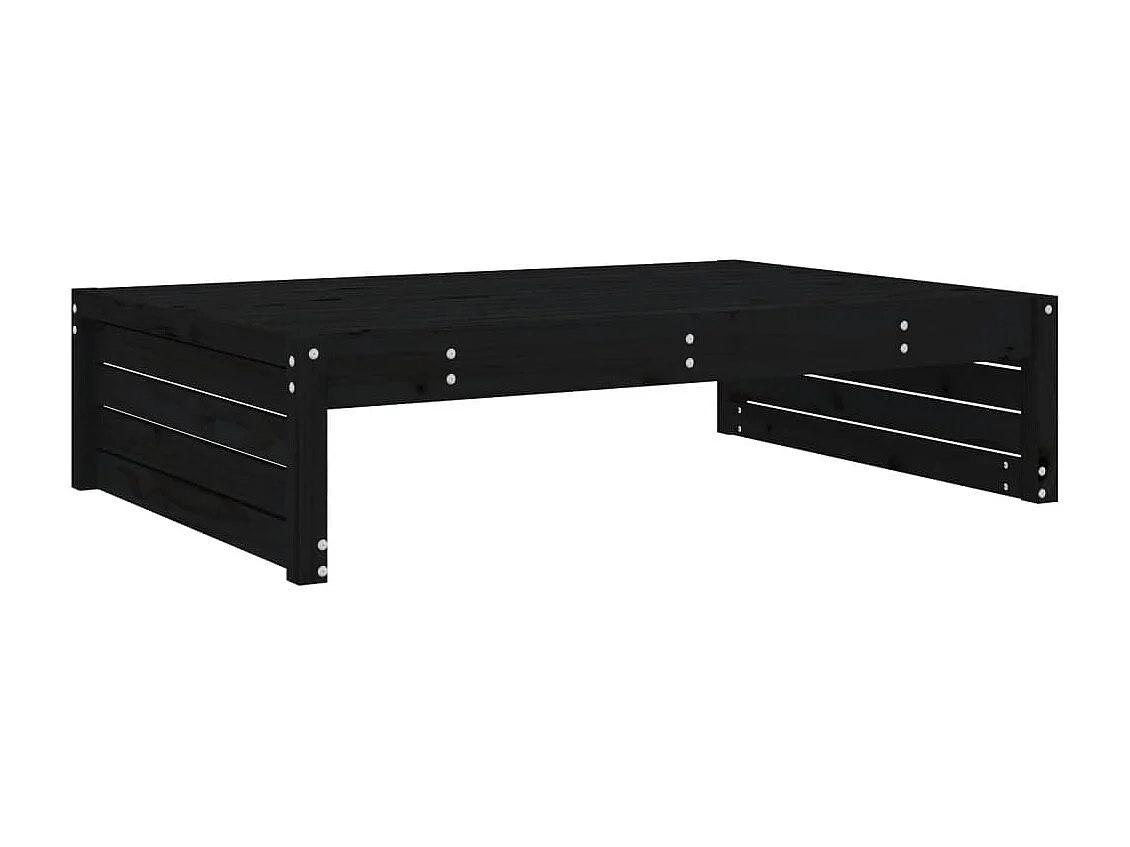 Taburete de jardín madera maciza de pino negro 120x80 cm ES524421