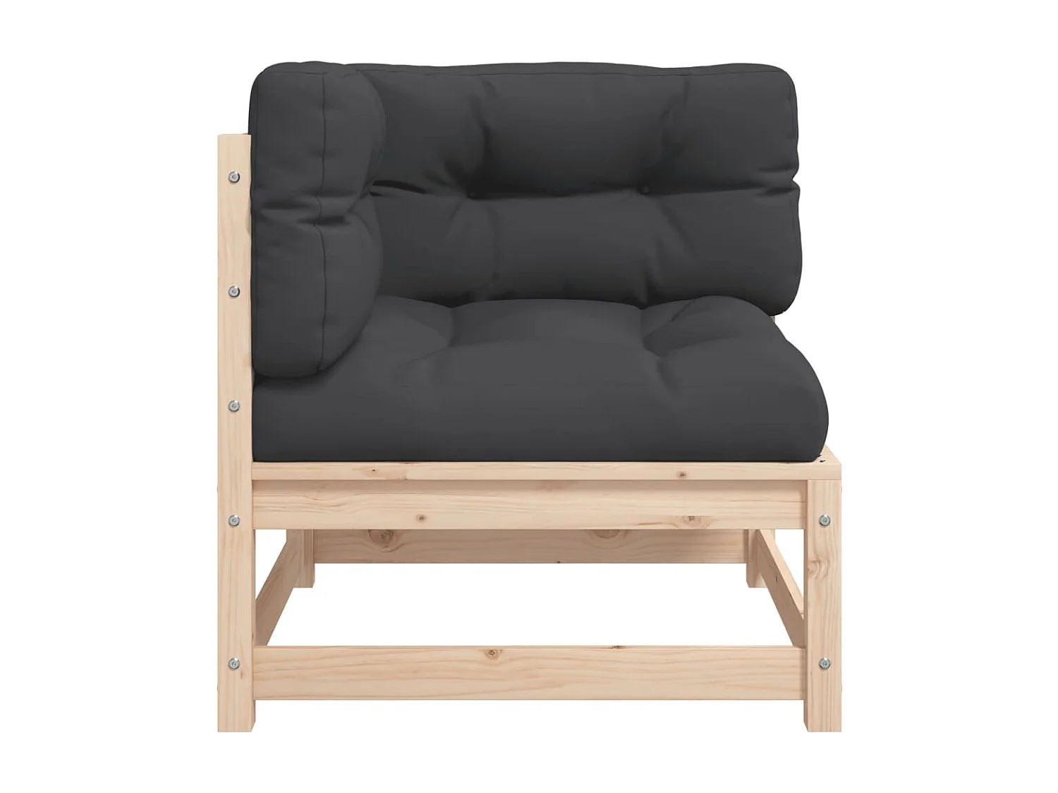 Canapé d'angle de jardin avec coussins bois de pin solide FR52312