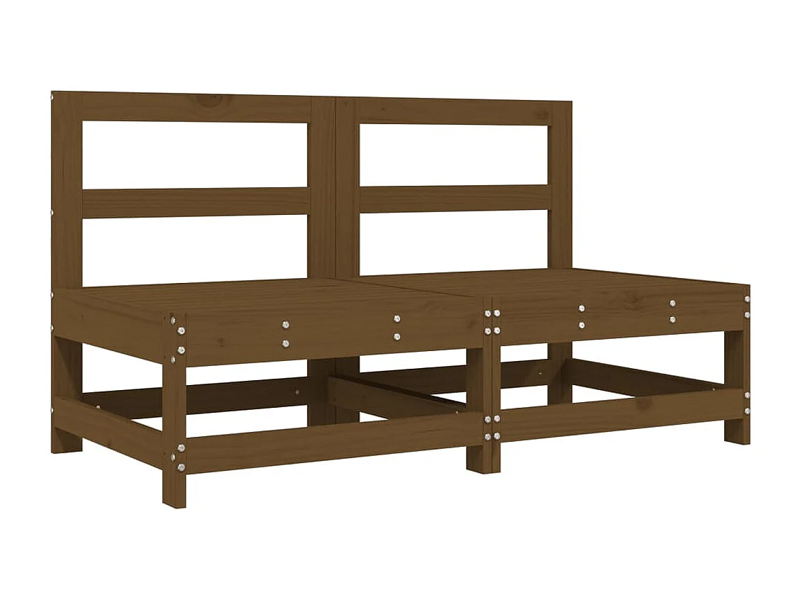 Canapés centraux de jardin 2 pcs marron miel bois de pin solide FR10660