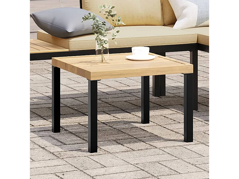 Mesa de centro p/ jardim 55x55x39,5 cm aço revestido a pó preto PT147402