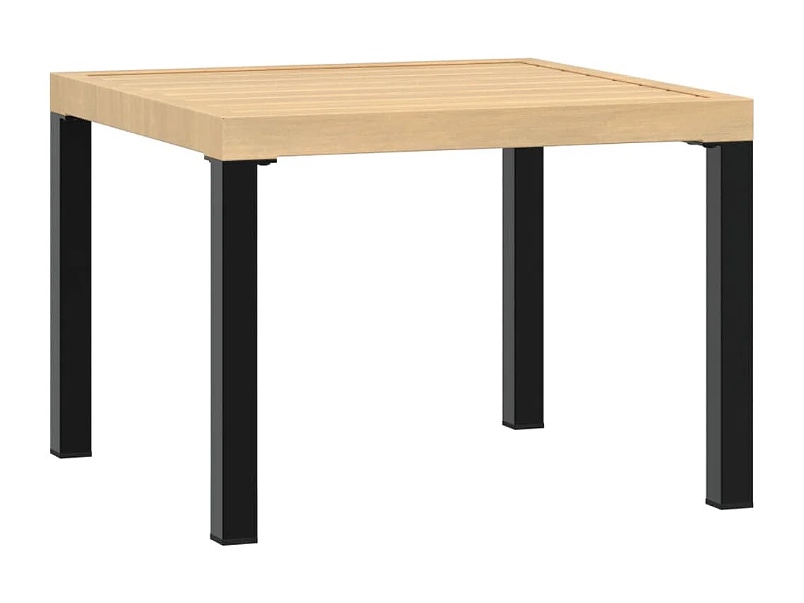 Tuinsalontafel 55x55x39,5 cm gepoedercoat staal zwart BE741377