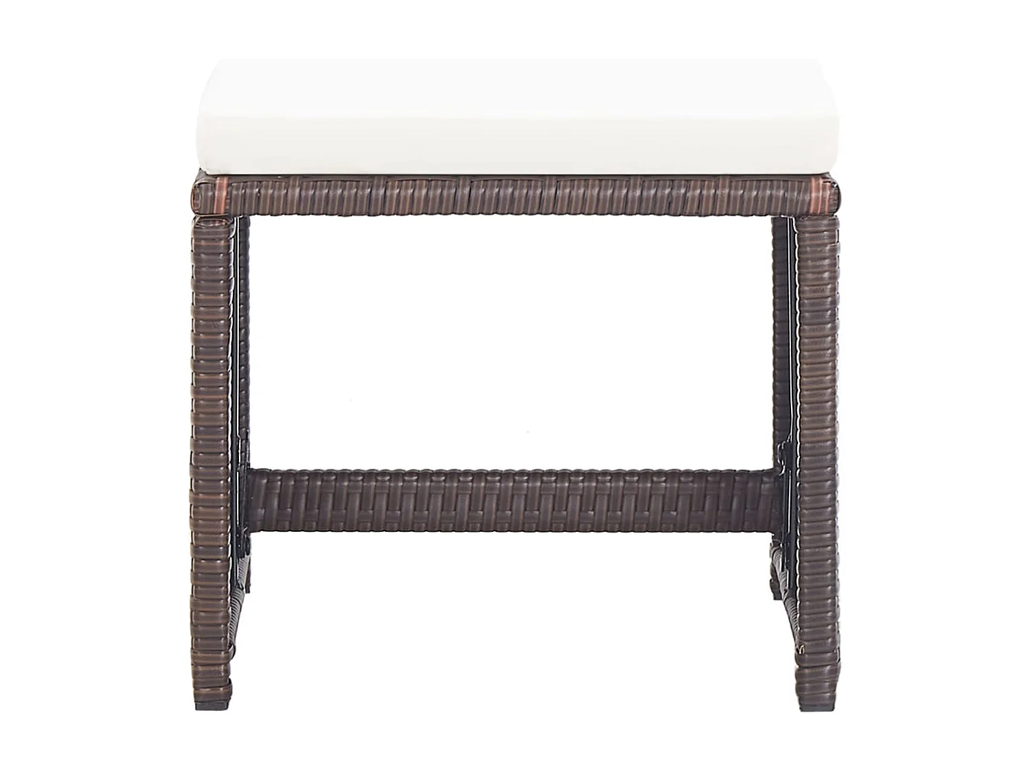 Lot de 4 Poufs de jardin avec coussins marron résine tressée FR420811