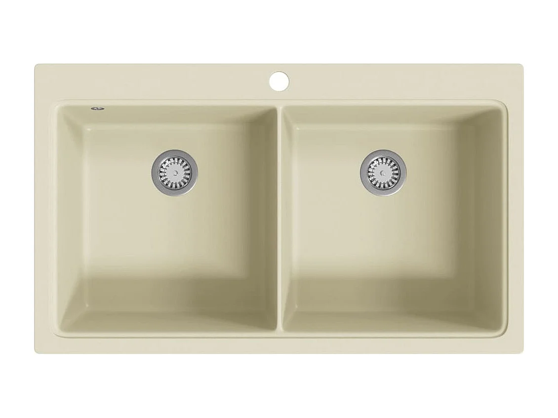 Évier de cuisine Granit Double Évier Beige FR316780