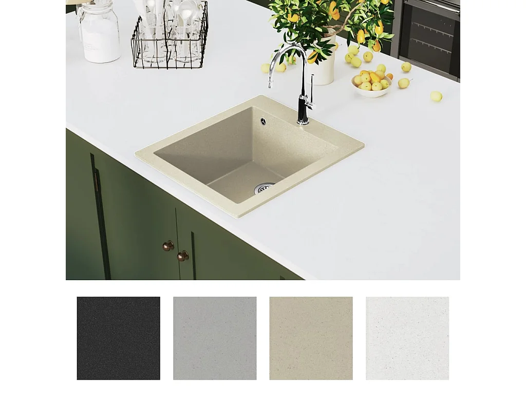 Évier de cuisine Granit Seul Évier Beige FR705103
