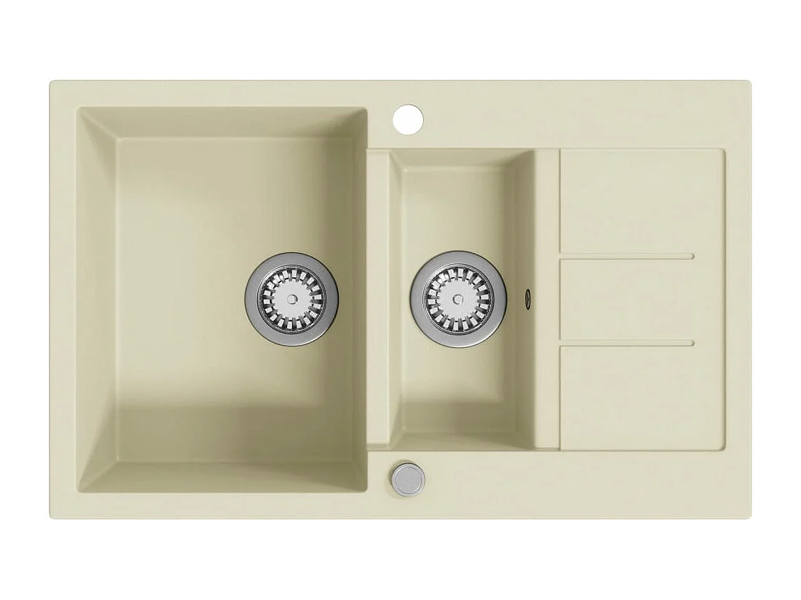 Évier de cuisine Granit Double Évier Beige FR649474