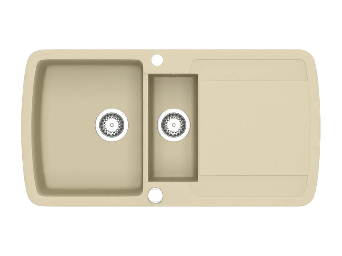 Évier de cuisine Granit Double Évier Beige FR198216