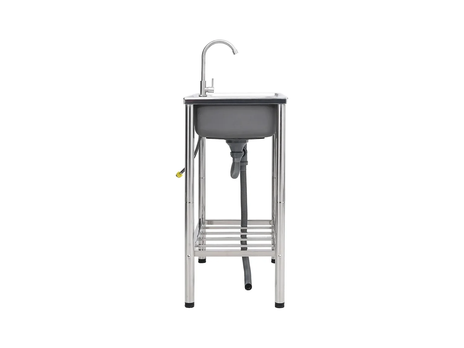 Évier de camping Double Évier avec robinet Acier inoxydable FR223613