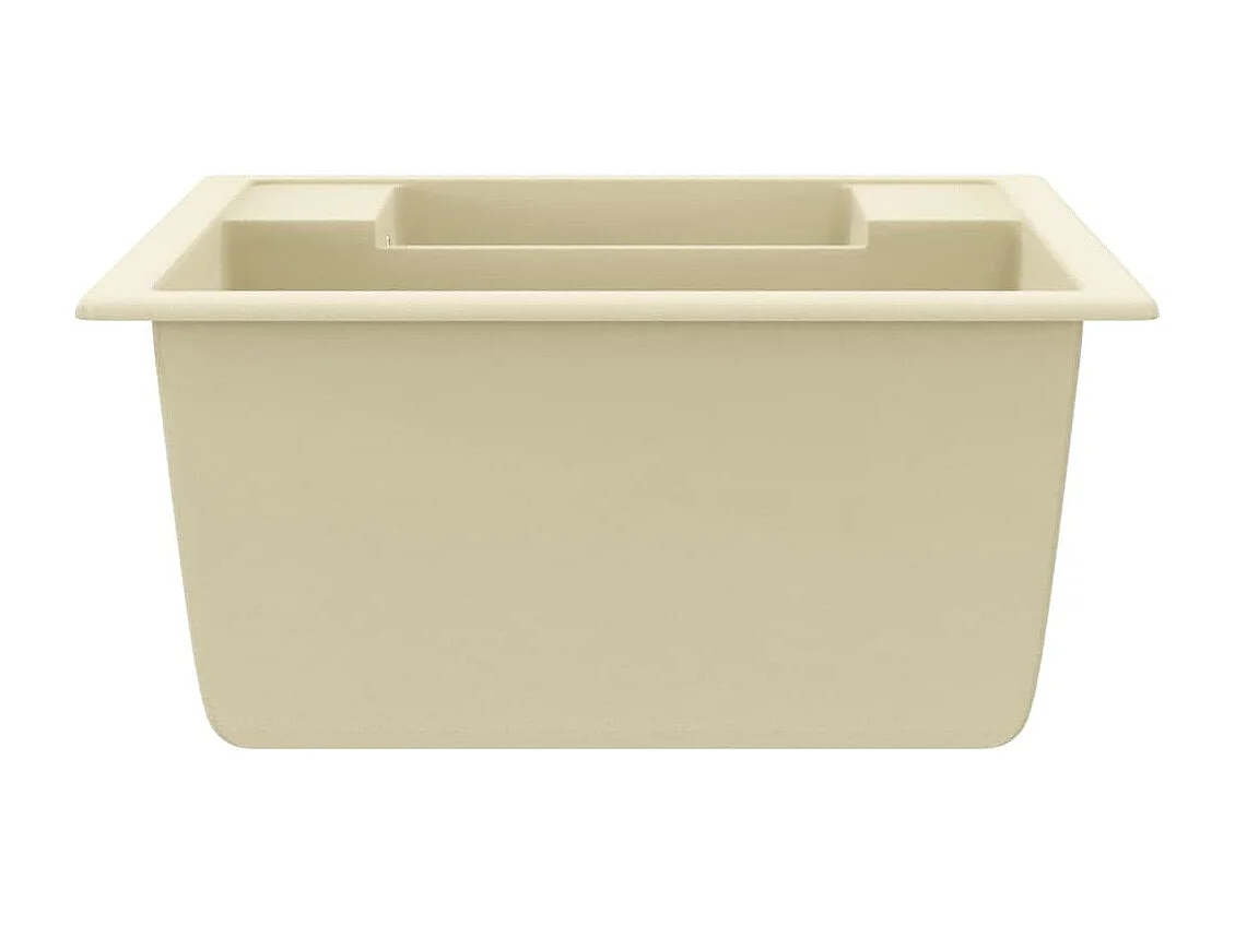 Évier de cuisine deux Éviers trou de trop-plein Beige Granit FR491265