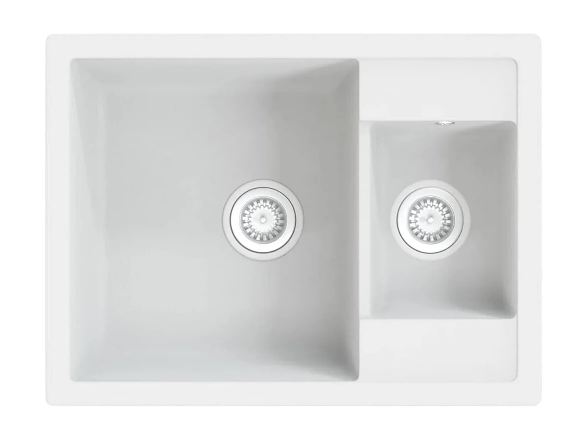 Lava-louça cozinha orifício extravas. cuba dupla granito branco PT640730