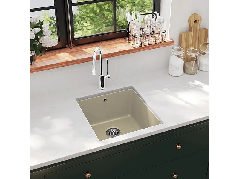 Évier de cuisine Granit Seul Évier Beige FR641201