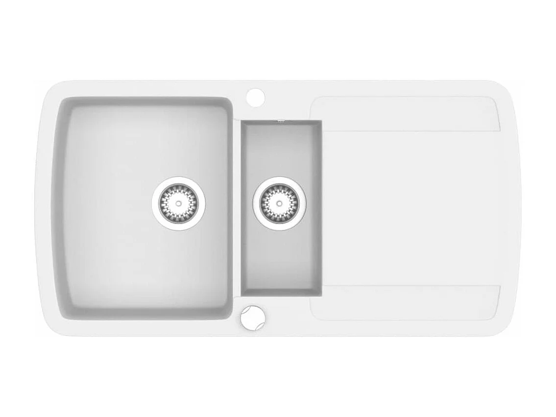 Évier de cuisine Granit Double Évier Blanc FR957321