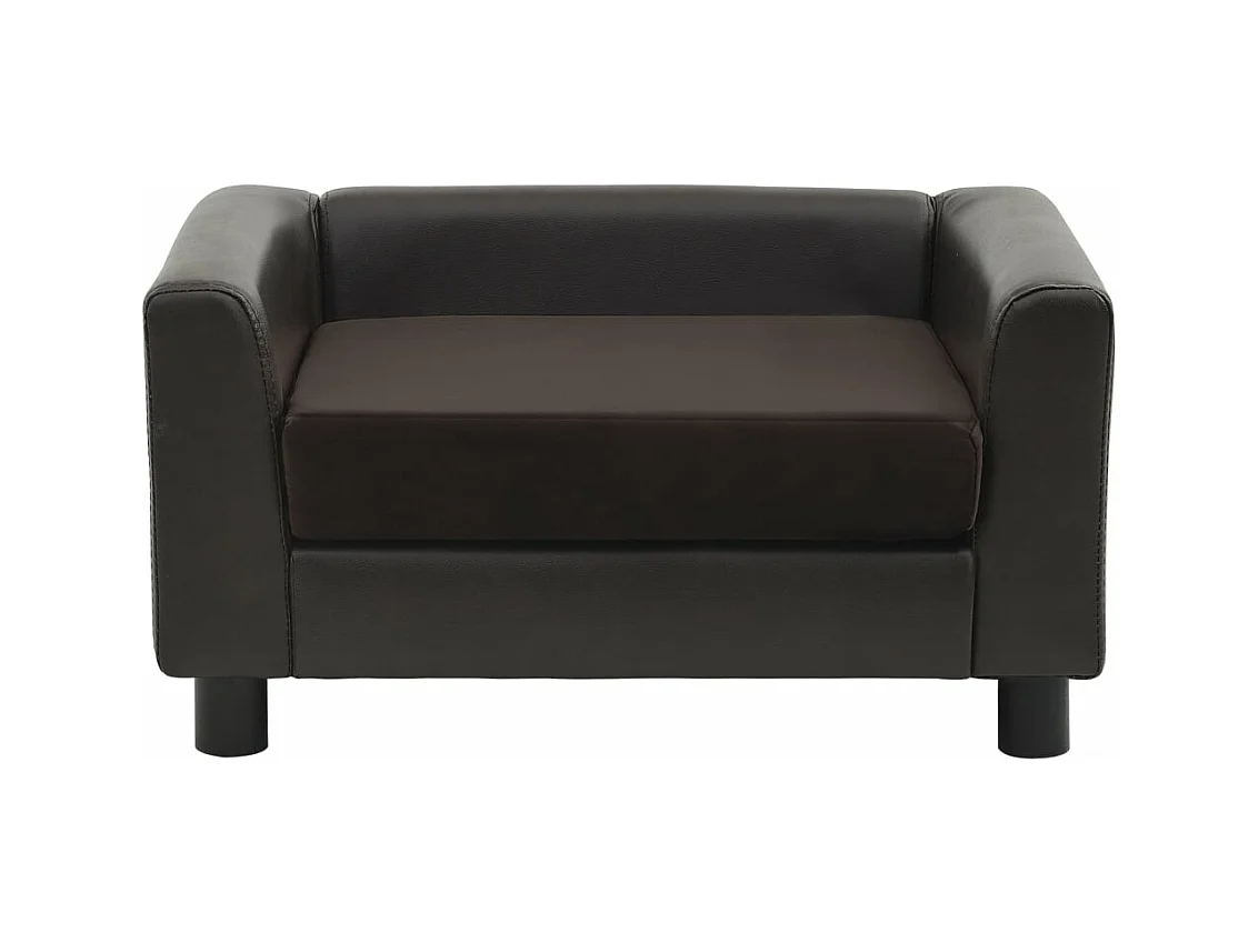 Canapé pour chien Marron 60x43x30 cm Peluche et similicuir FR787070