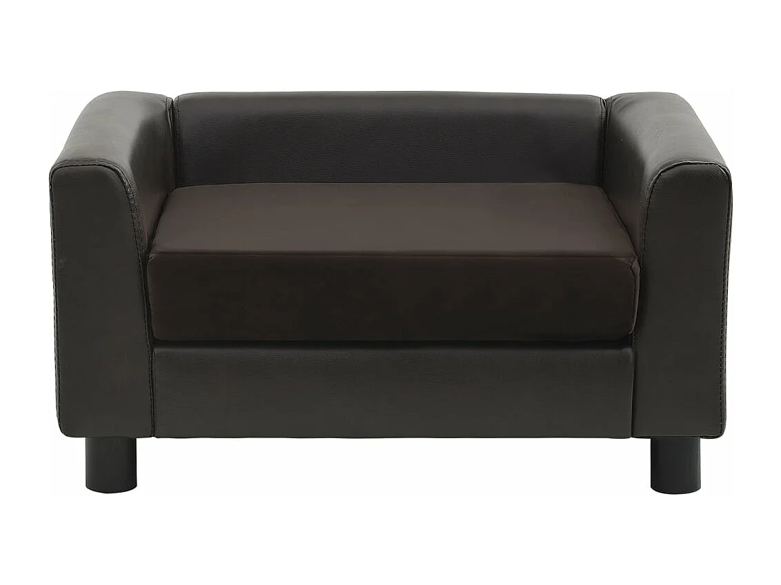 Canapé pour chien Marron 60x43x30 cm Peluche et similicuir FR787070