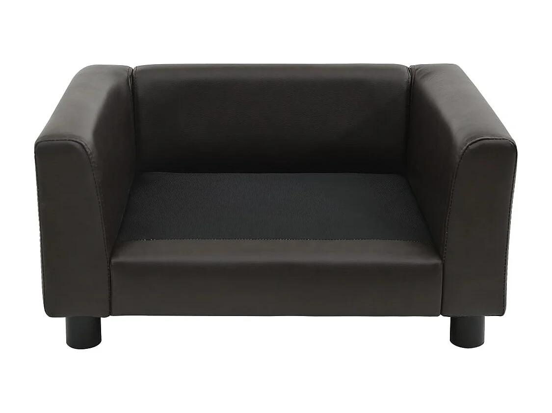 Canapé pour chien Marron 60x43x30 cm Peluche et similicuir FR787070