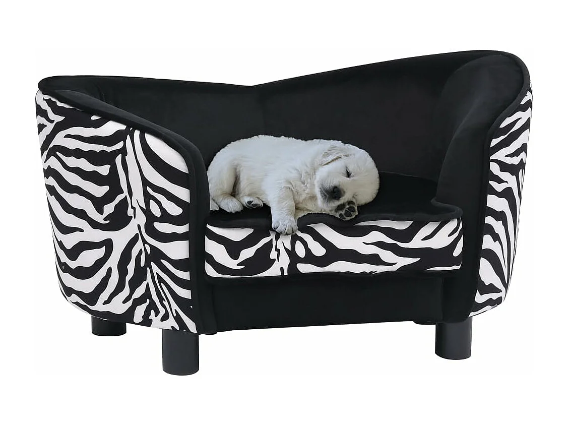 Hondenbank 68x38x38 cm pluche zwart BE729516