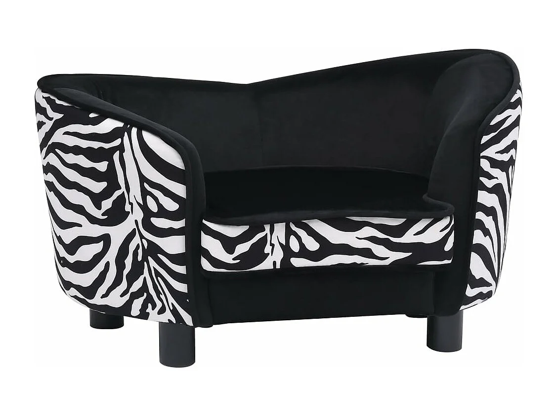 Hondenbank 68x38x38 cm pluche zwart BE729516