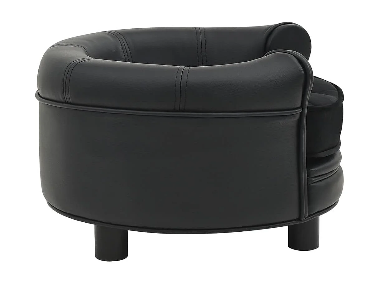 Canapé pour chien Noir 48x48x32 cm Peluche et similicuir FR129184