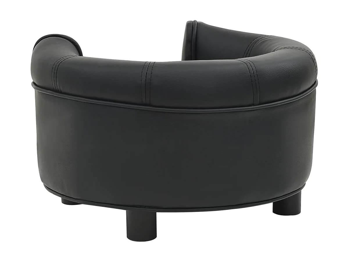 Canapé pour chien Noir 48x48x32 cm Peluche et similicuir FR129184