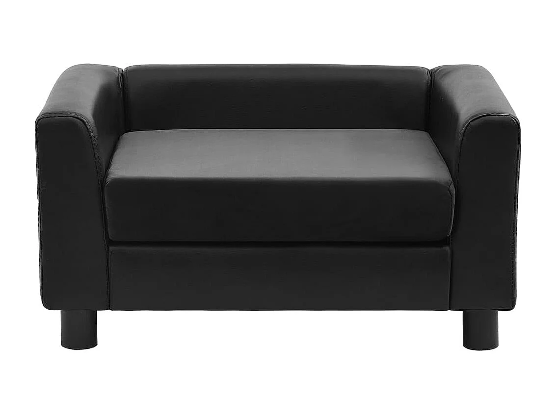 Canapé pour chien Noir 60x43x30 cm Peluche et similicuir FR478714
