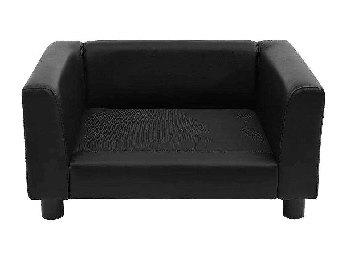 Canapé pour chien Noir 60x43x30 cm Peluche et similicuir FR478714