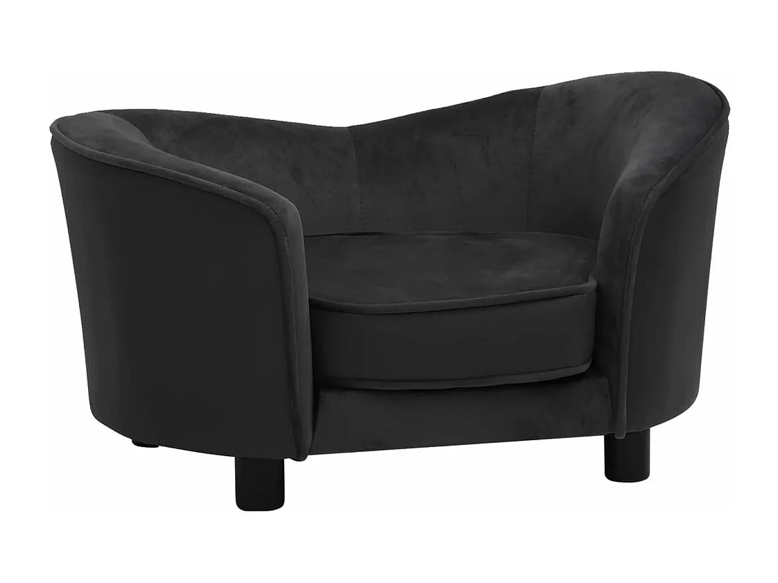 Canapé pour chien Noir 69x49x40 cm Peluche et similicuir FR819995