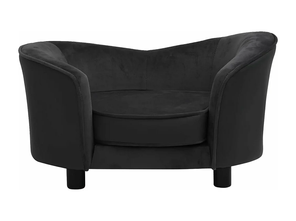 Canapé pour chien Noir 69x49x40 cm Peluche et similicuir FR819995