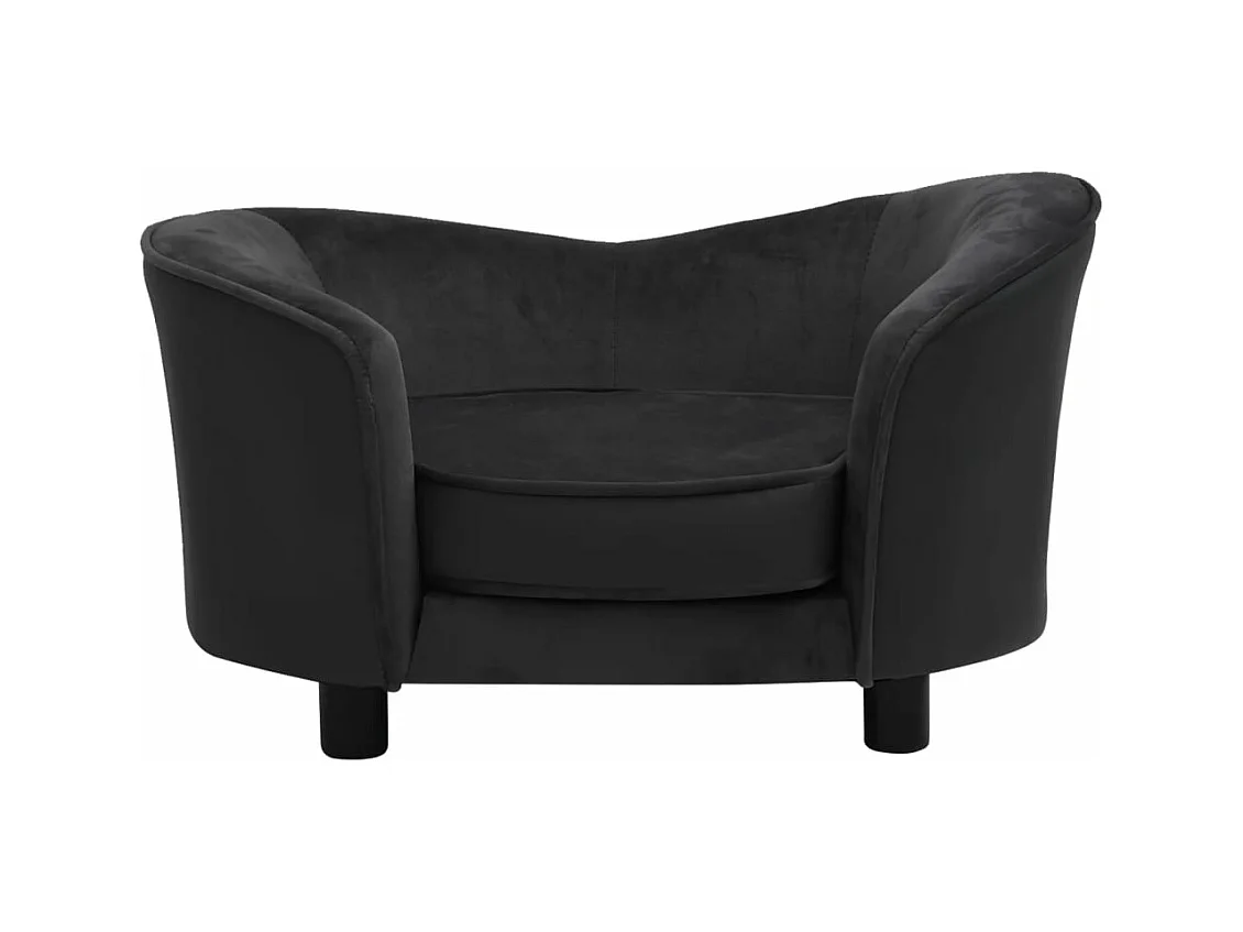 Canapé pour chien Noir 69x49x40 cm Peluche et similicuir FR819995