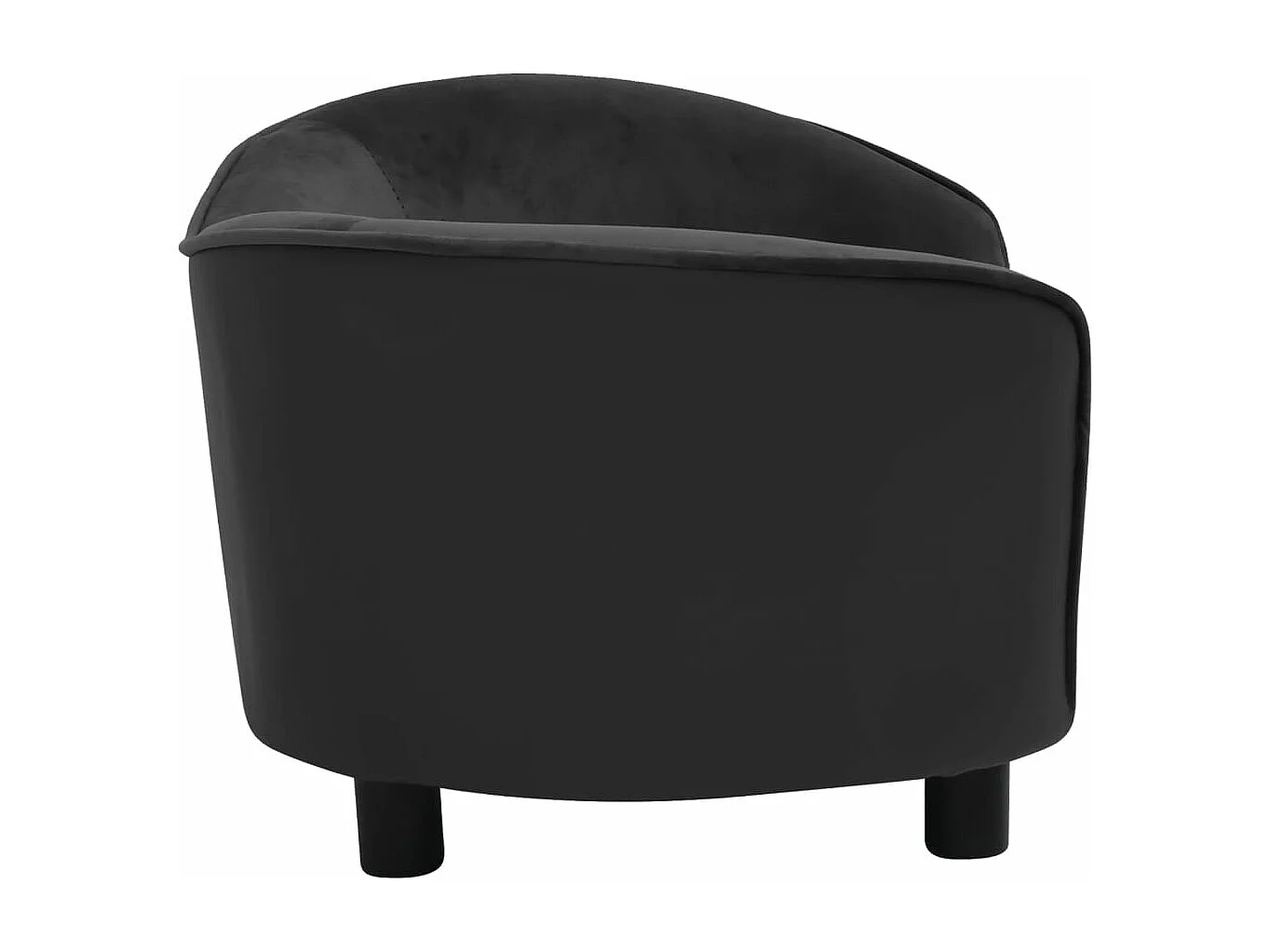 Canapé pour chien Noir 69x49x40 cm Peluche et similicuir FR819995