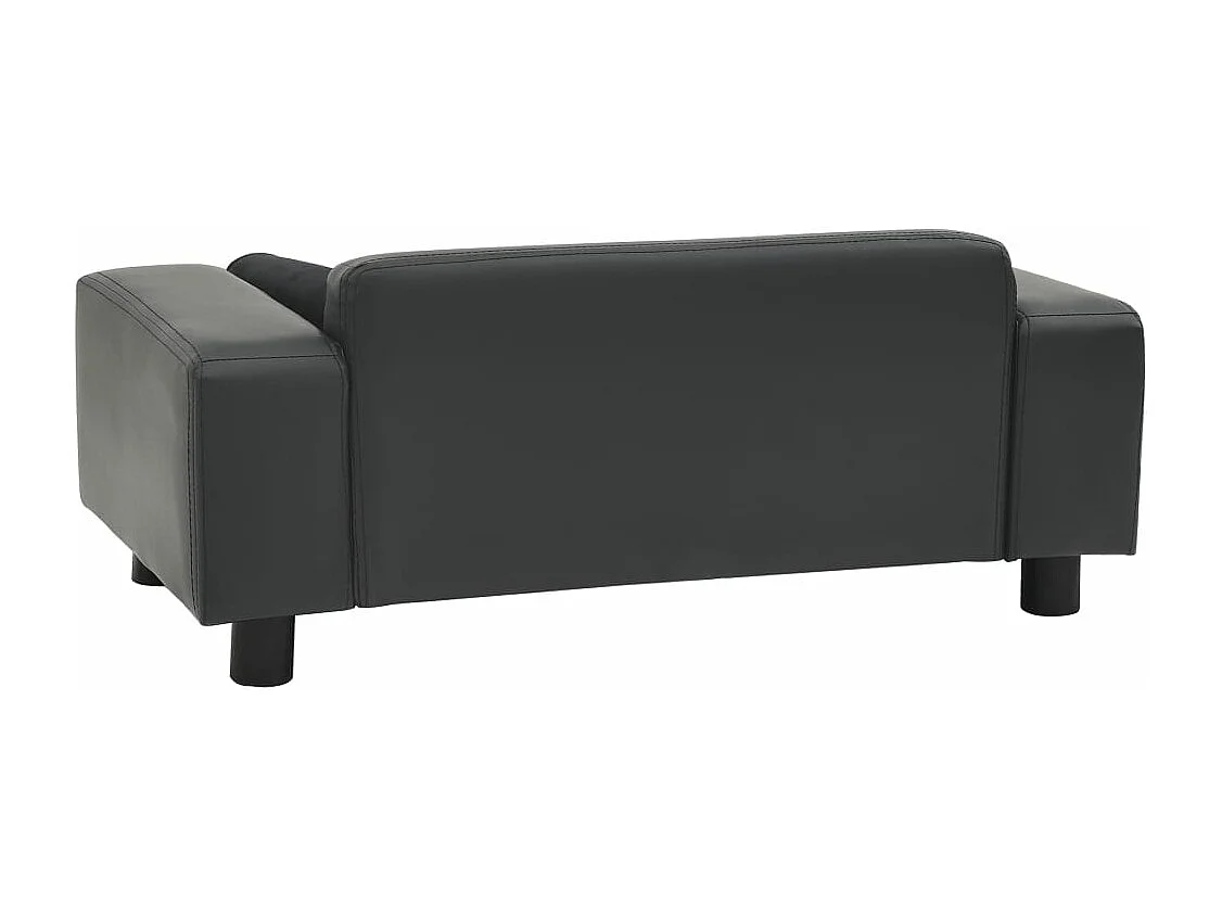 Canapé pour chien Gris foncé 81x43x31 cm Peluche et similicuir FR707992