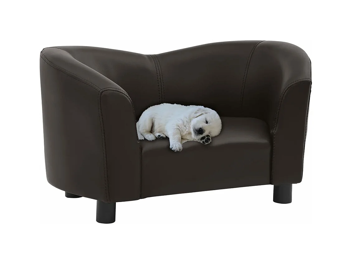 Canapé pour chien Marron 67x41x39 cm Similicuir FR532157